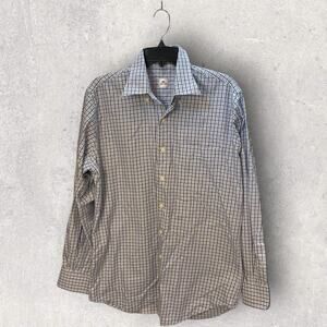 Peter Millar Shirt Mens Medium Blue Check Button Down Luxury Classic